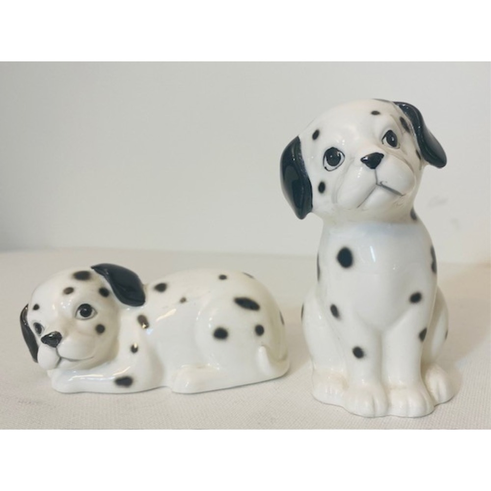 Otagiri Japan Dalmatian Dog Puppy Ceramic Salt & Pepper Shakers***VINTAGE 1960's